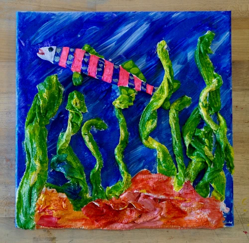 Get the lesson plan for this Three Dimensional Under the Sea Painting by Amanda Fleischbein on Activa Products' website. It was created with Rigid Wrap, InstaMold, and PermaStone.